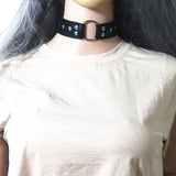 Punk Harajuku Style Soft PU Leather Necklace for Women Rivet Collar Clavicle