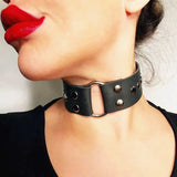 Punk Harajuku Style Soft PU Leather Necklace for Women Rivet Collar Clavicle
