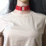 Punk Harajuku Style Soft PU Leather Necklace for Women Rivet Collar Clavicle