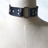 Punk Harajuku Style Soft PU Leather Necklace for Women Rivet Collar Clavicle