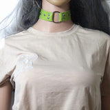 Punk Harajuku Style Soft PU Leather Necklace for Women Rivet Collar Clavicle