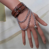 Rock Streetwear Circles Cross Ball Chain Layer Hiphop Bracelet