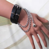 Rock Streetwear Circles Cross Ball Chain Layer Hiphop Bracelet