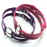 Soft Gothic Harajuku Style Belt Necklace For Women PU Leather