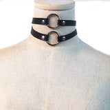 Soft Gothic Harajuku Style Belt Necklace For Women PU Leather