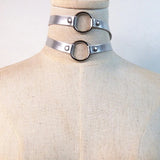 Soft Gothic Harajuku Style Belt Necklace For Women PU Leather