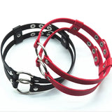 Soft Gothic Harajuku Style Belt Necklace For Women PU Leather