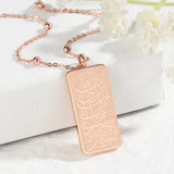 Muslim Ayatul Kursi Pendant Stainless Steel Tag