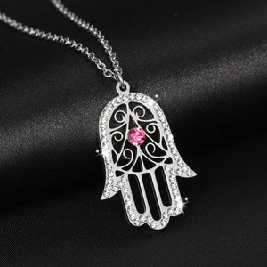Hamsa Hand Necklace Boho Jewelry Short Necklace Protection Pendant