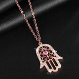 Hamsa Hand Necklace Boho Jewelry Short Necklace Protection Pendant