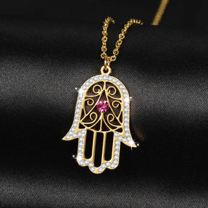 Hamsa Hand Necklace Boho Jewelry Short Necklace Protection Pendant