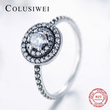 CZ Vintage Rings 925 Sterling Silver Sparkling Ring Women Christmas Gift