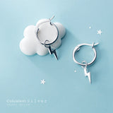 925 Sterling Silver Lightning Hoop Earrings for Women