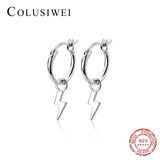 925 Sterling Silver Lightning Hoop Earrings for Women
