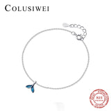 925 Silver Mermaid Tail Anklet for Women Animal Foot Chain