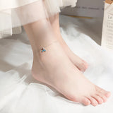 925 Silver Mermaid Tail Anklet for Women Animal Foot Chain