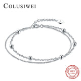 Sterling Silver 925 Double Chain Bracelet for Women