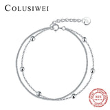 Sterling Silver 925 Double Chain Bracelet for Women