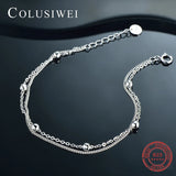 Sterling Silver 925 Double Chain Bracelet for Women