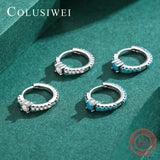 925 Silver Turquoise Hoop Earrings for Women