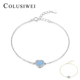 Turquoise Heart Sterling Silver Bracelet Anti-allergy Jewelry