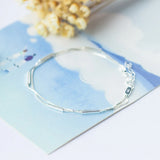 925 Silver Geometric Rectangle Layer Bracelet for Women