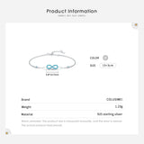 925 Silver Infinite Love Turquoise Charm Link Bracelet for Women
