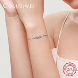 925 Silver Infinite Love Turquoise Charm Link Bracelet for Women