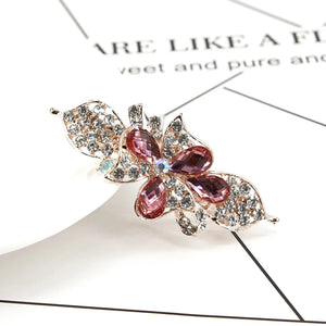 Crystal Bow Hair Clips Rhinestone Hairpin Metal Hair Accessories