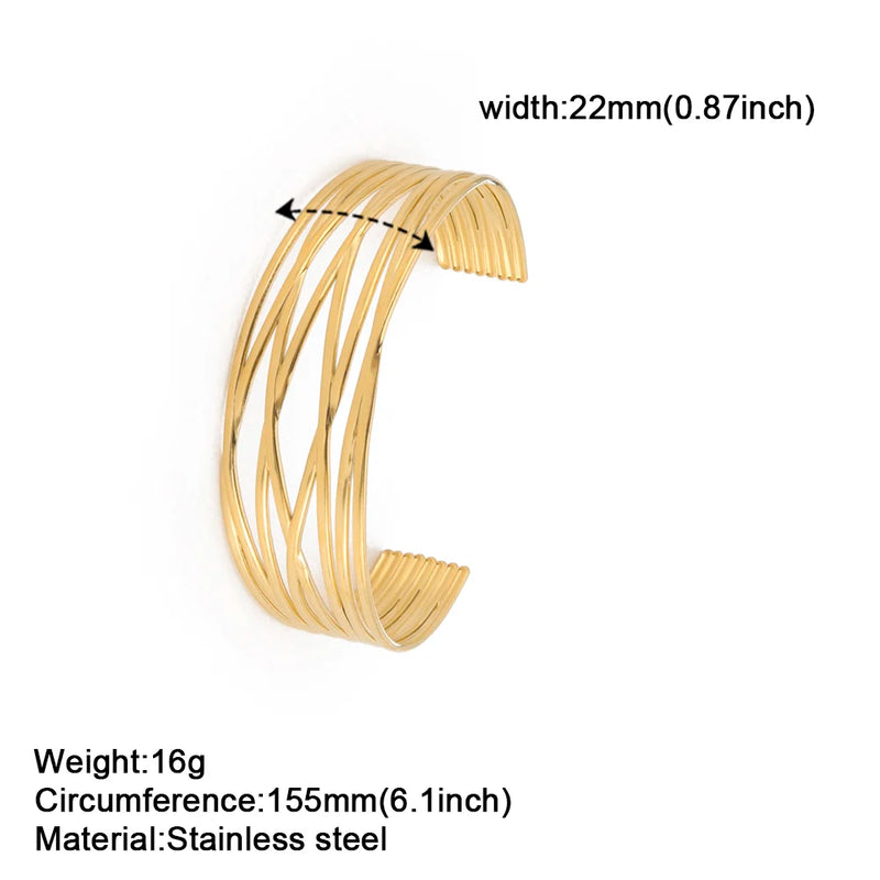 Cross & Parallel Women's Stainless Steel Bracelets Jewelry Gift