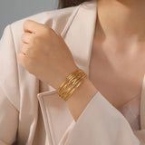 Cross & Parallel Women's Stainless Steel Bracelets Jewelry Gift