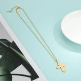 Christian Cross Chain Necklace for Women Men Steel Jewelry Birthday Gift