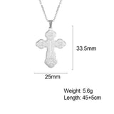 Christian Cross Chain Necklace for Women Men Steel Jewelry Birthday Gift