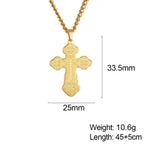 Christian Cross Chain Necklace for Women Men Steel Jewelry Birthday Gift
