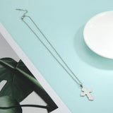 Christian Cross Chain Necklace for Women Men Steel Jewelry Birthday Gift
