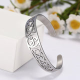 Magnetic Health Stainless Steel Cuff Irish Knot Pattern Amulet Talisman Bracelet