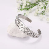 Magnetic Health Stainless Steel Cuff Irish Knot Pattern Amulet Talisman Bracelet
