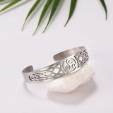 Magnetic Health Stainless Steel Cuff Irish Knot Pattern Amulet Talisman Bracelet