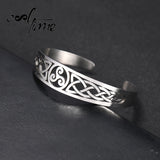 Magnetic Health Stainless Steel Cuff Irish Knot Pattern Amulet Talisman Bracelet