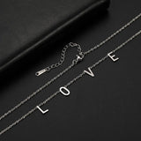 Initial 4 Letters Chain Necklace LOVE Choker Stainless Steel Jewelry