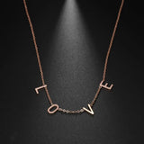Initial 4 Letters Chain Necklace LOVE Choker Stainless Steel Jewelry