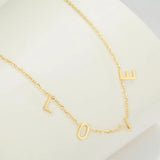 Initial 4 Letters Chain Necklace LOVE Choker Stainless Steel Jewelry