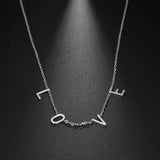 Initial 4 Letters Chain Necklace LOVE Choker Stainless Steel Jewelry