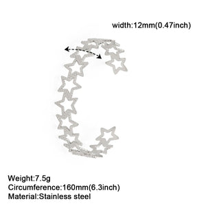 Geometric Stainless Steel Open Charm Bracelet Gift