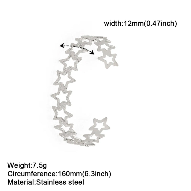 Geometric Stainless Steel Open Charm Bracelet Gift