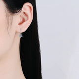 0.5CT 5mm Moissanite Drop Earrings Snowflake S925 Silver Wedding Jewelry
