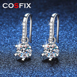 0.5CT 5mm Moissanite Drop Earrings Snowflake S925 Silver Wedding Jewelry