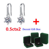 0.5CT 5mm Moissanite Drop Earrings Snowflake S925 Silver Wedding Jewelry