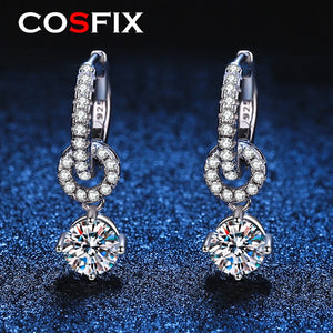 0.5ct Plated Moissanite Drop Earring 925 Solid Silver Wedding Jewelry