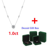 1.0ct VVS1 D Moissanite Necklace 925 Sterling Silver Chain Pendant